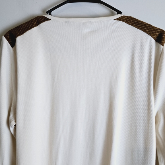 Lauren Ralph Lauren Cream Ribbed Long Sleeve Top w/Zipper Details Sz XL.C59 - Picture 6 of 12